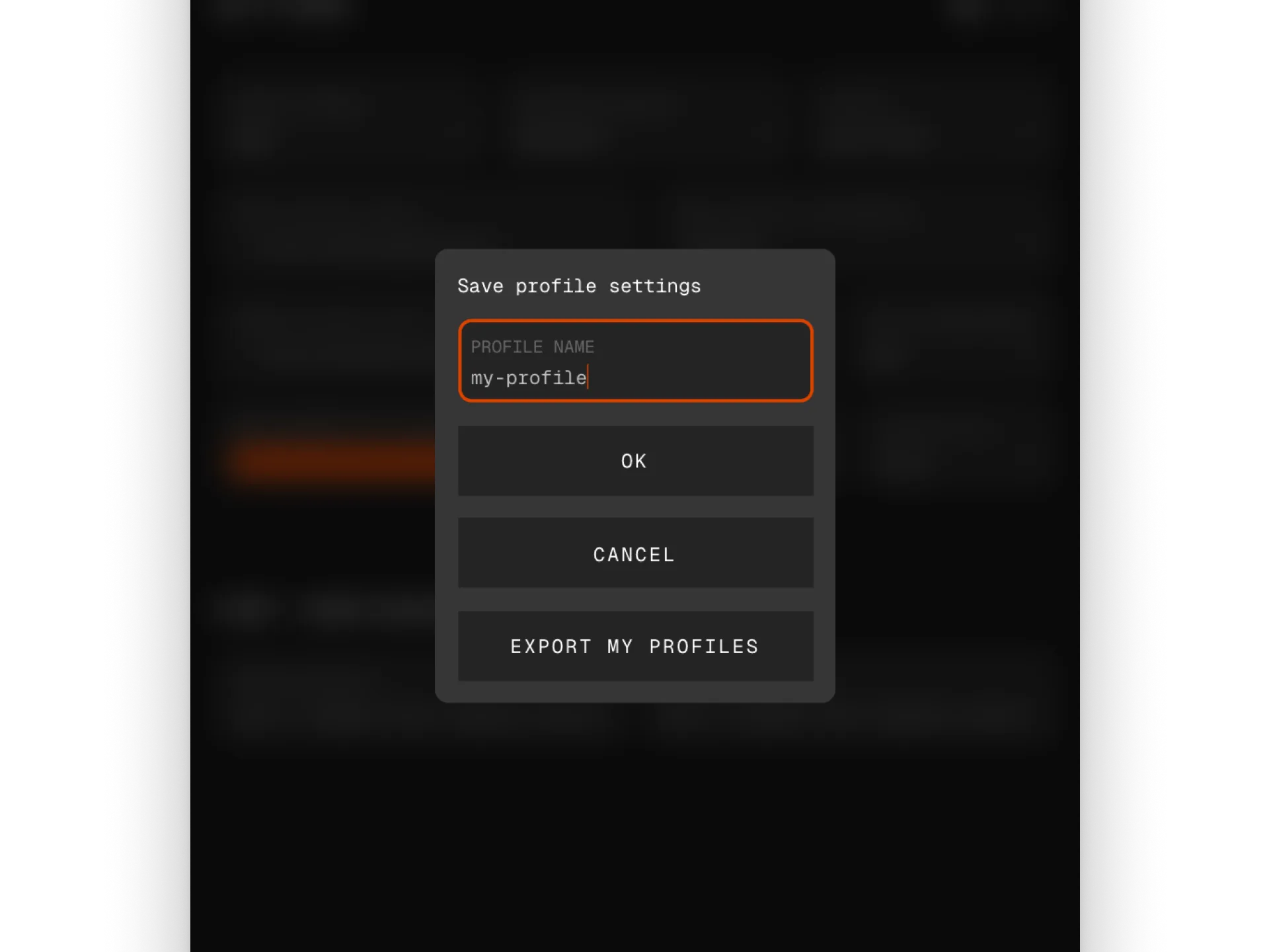 Screenshot showing ai2svelte Profiles feature