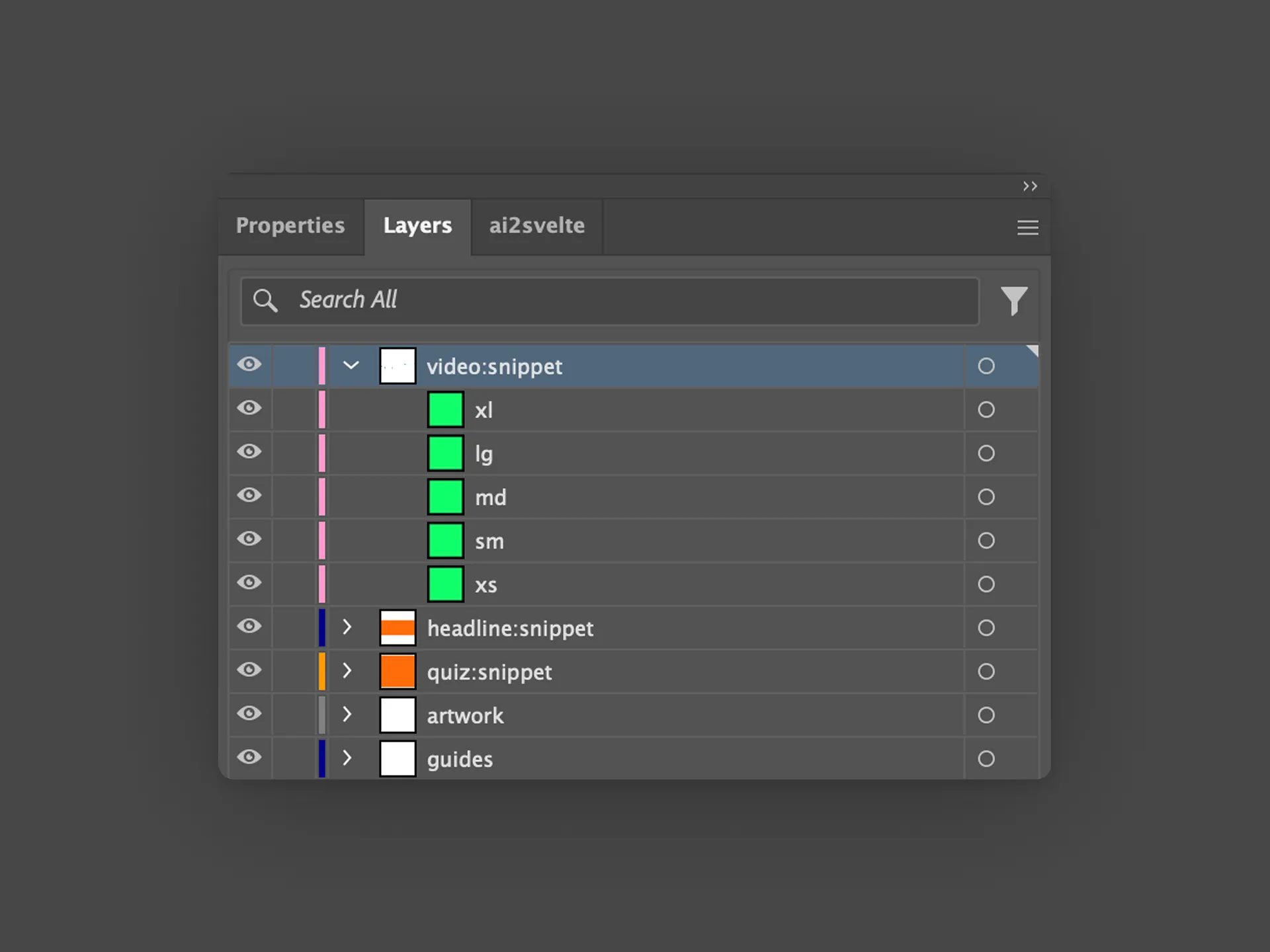 Screenshot showing Illustrator's Layers panel