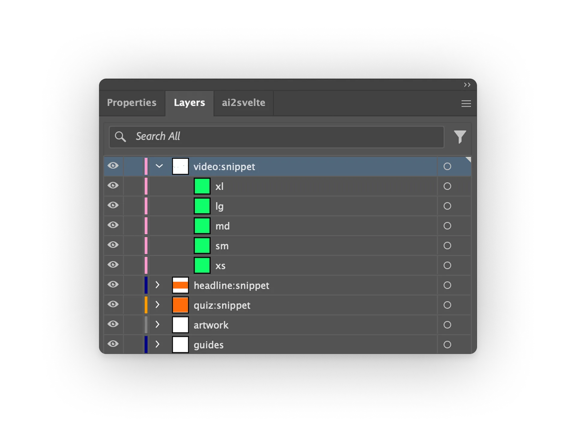 Screenshot showing Illustrator's Layers panel