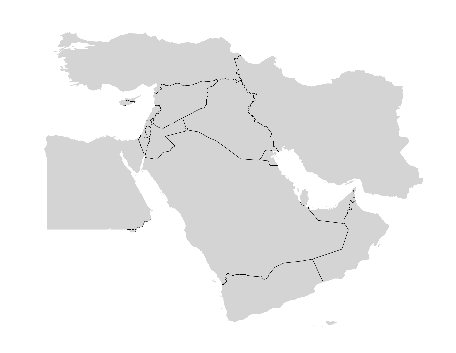 Middle East region map
